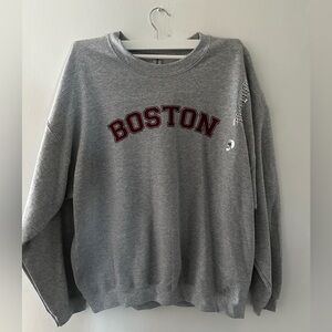 NEVER USED Boston crewneck, XL, Dark gray and maroon